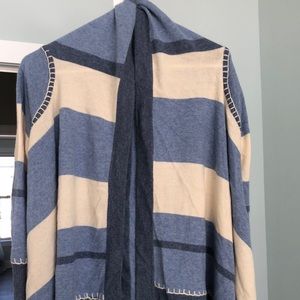 Flowy blue, cream striped cardigan